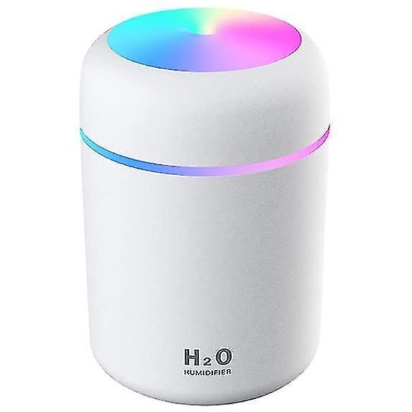 Portable Mini Cute Humidifier Usb 300ml With 7 Colors 2 Fog Mode Ultra Quiet Suitable For Home Car Bedroom Offic White