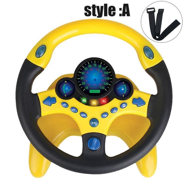 Simulation Steering Wheel With Light Baby Kids Musical Developing Educational Toys Birthday Gifts A