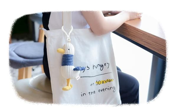 Cartoon Seagull Plush Doll Backpack Pendant 16cm Blue