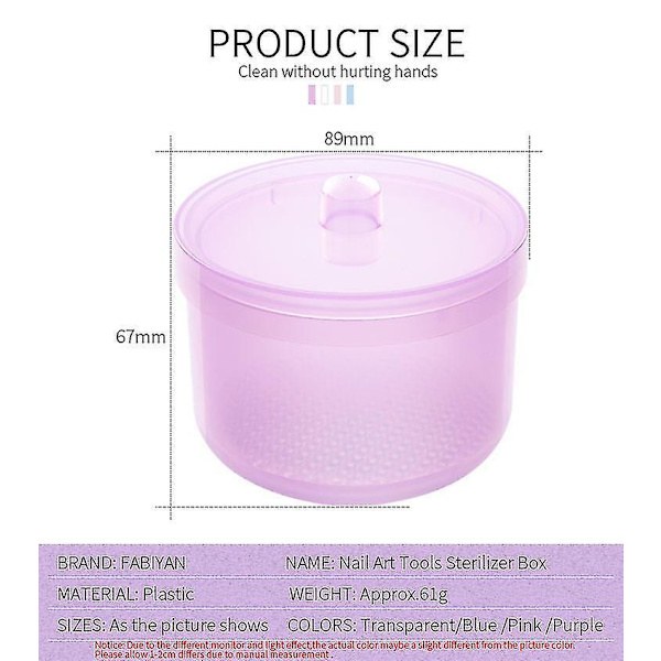 Nail Art Drill Bits Grinding Head Sterilizer Disinfection Box Manicure Storage Case Clippe