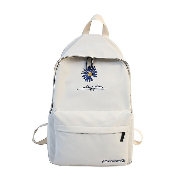 New Solid Backpack Girl School Bags For Teenage School Bag Nylon Daisy Printing Bag Black white