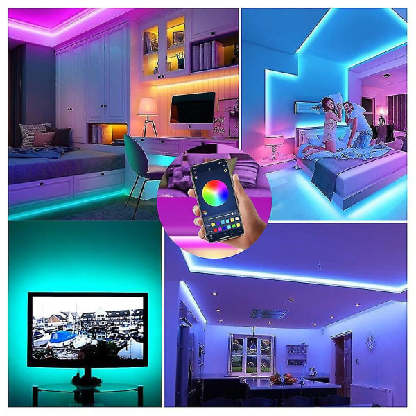 Tooth Led Strips 15 Meters - Rgb Lighting With Remote Control Smd 5050 Color Adjustment 10M