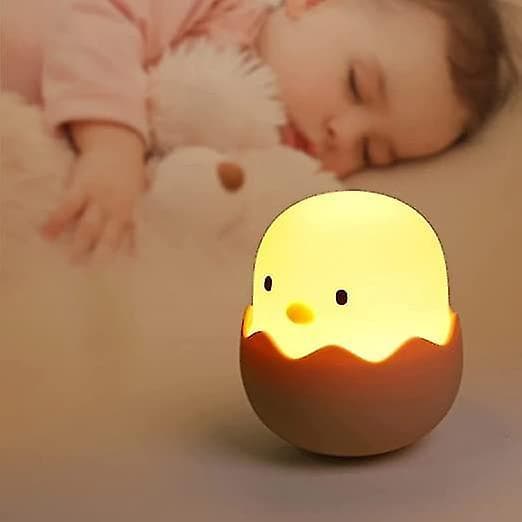 Eggshell Silicone Night Light Led Charging Intelligent Induction Children's Bedside Lamp Warm White