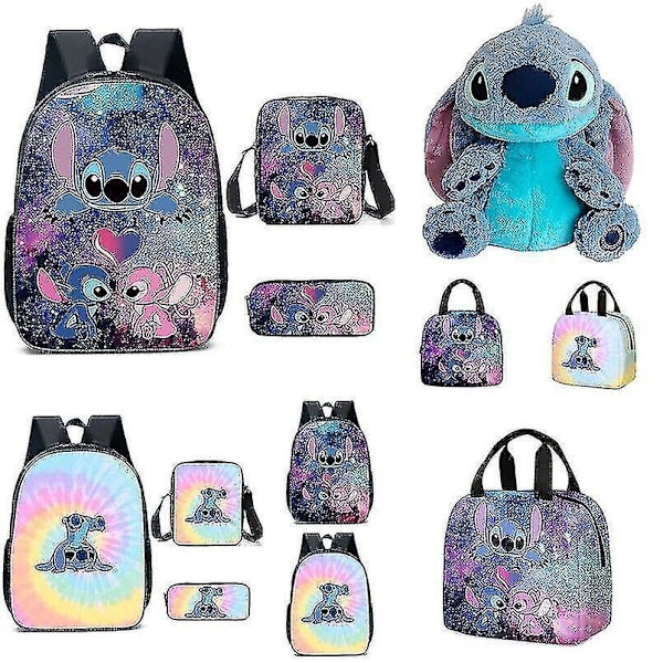 Lilo & Stitch Stitch Backpack School Bag Three-piece Set B