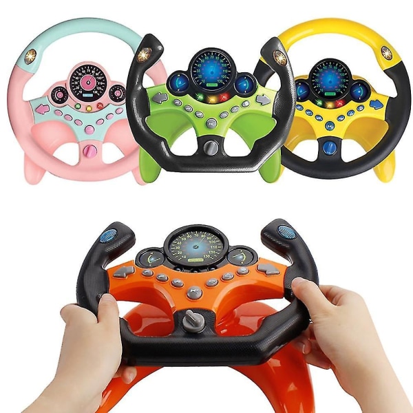 Electric Simulation Steering Wheel Toy With Light And Sound Educational Children Co-pilot Children Car Toy Vocal Toy Gift Ns2 Pink