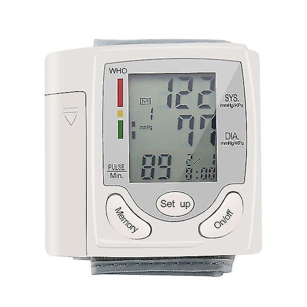 Automatic Digital Lcd Display Wrist Monitor Heart Beat Rate Pulse Meter Measure White Convenient Carry Sphygmomanometer
