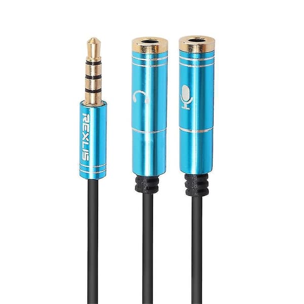 3,5 mm Øretelefon Mikrofon Audio Splitter Aux Forlænger Adapter Kabel Til PC Mikrofon Rose Red