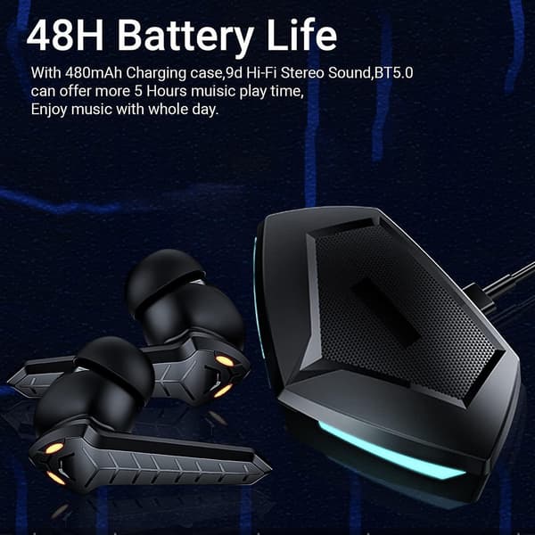 Wireless Bluetooth Gaming Headset Stereo Headset Active Noise Canceling Sport, Built-in Mic