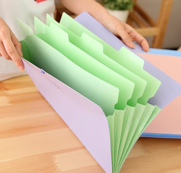4 stk. Dokumentmappe, Flerlags Dokumentmappe, Testpapirmappe