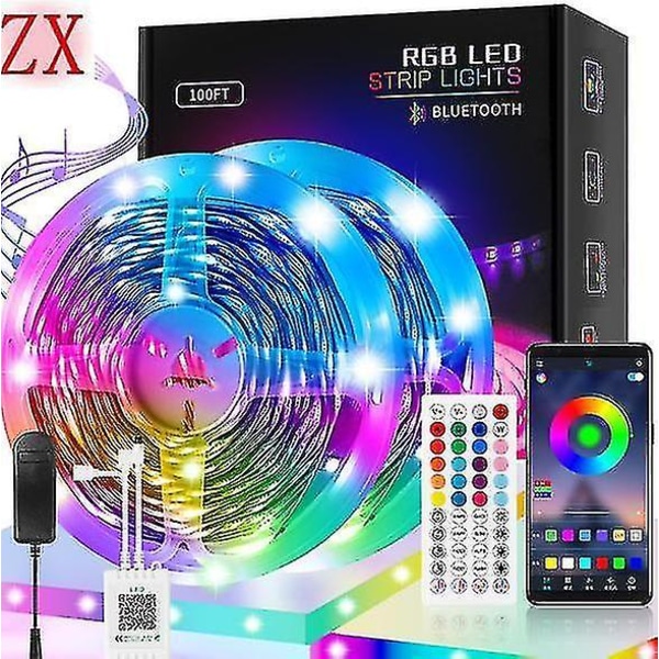 Led Strip Lights 20m Ultra-long Led Lights Strip Music Sync, App Control With Remote, Led Rgb Led Lights For Bedroom, Diy Color Options Led Tape Light RGB 24V US