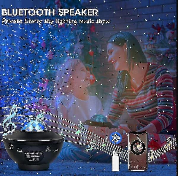 Barsinfi Starry Sky Projector, Planetarium Led Projector Night Light Mode, Ocean Starry Sky Projector Light Adjustable Brightness Bluetooth/remote Con