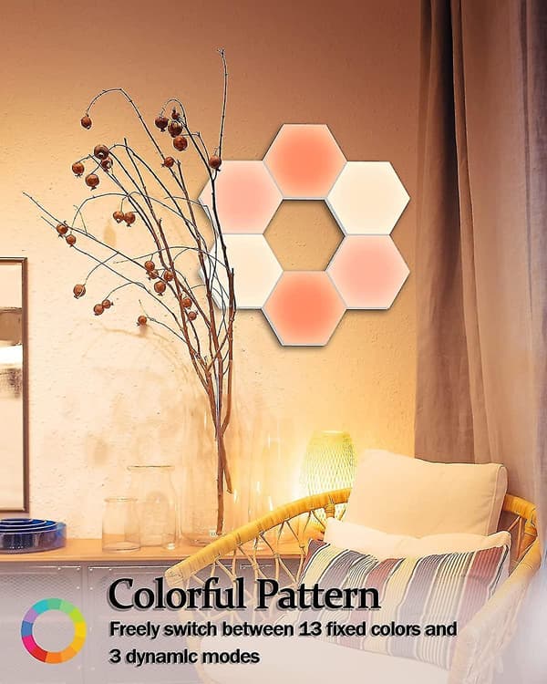 Hexagon Lights With Remote,smart Diy Hexagon Wall Lights, Dual Control Hexagonal Led Light Wall Panels With Usb-power