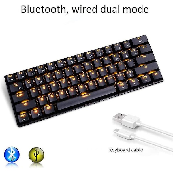 Gaming Keyboard, Rk61 Dual-mode Bluetooth Mechanical Keyboard (wired / Wireless), With Led Backlight, Standby For 360 Hours, For Computer, Mobile Phon