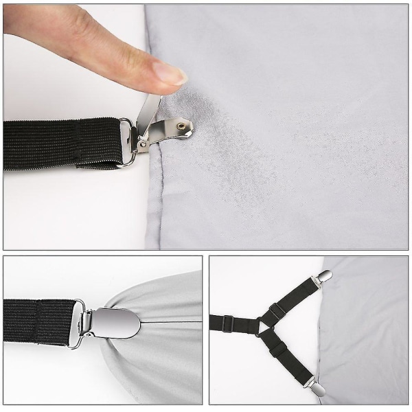 One Set Crisscross Adjustable Bed/fitted Sheet Straps Suspenders Gripper/holder/fastener
