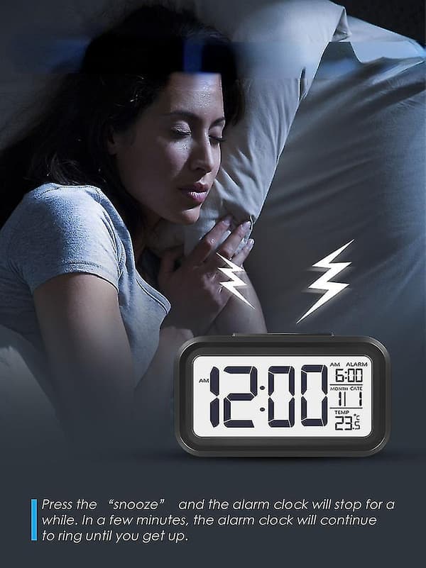 Led Digital Alarm Clock Backlight Snooze Mute Calendar Desktop Electronic Backlight Table Desktop Clock-cl.