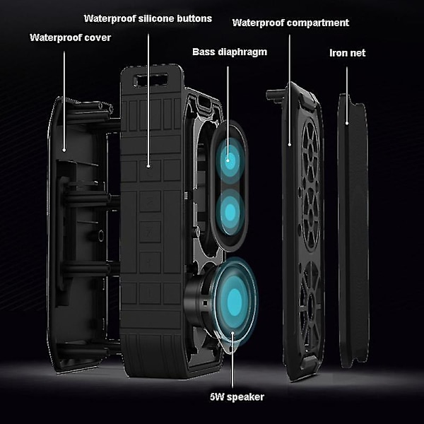 Bluetooth Højttaler, Trådløs Bluetooth Højttaler med Stærk Bas