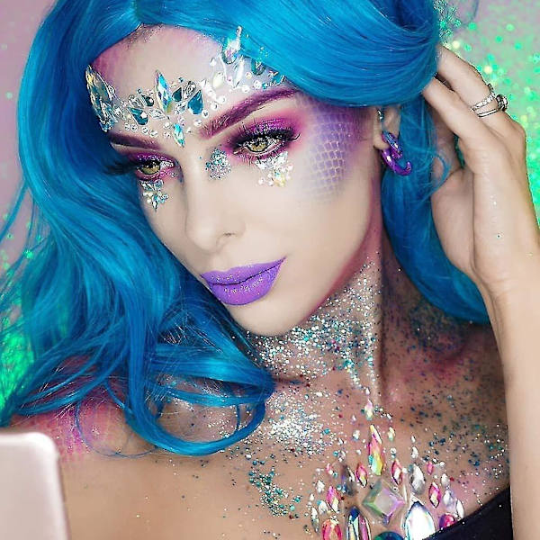6 kpl Valovoimaisia Kasvojalokiviä Tatuointitarroja Halloweeniin, cosplay-juhliin set6