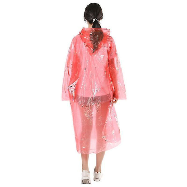 5 kpl Kertakäyttöinen Sadetakki Käytännöllinen Ulkoilusadevaate Sadesuoja Retkeilyponcho Suojapuku Aikuisille (punainen, 140x90cm)