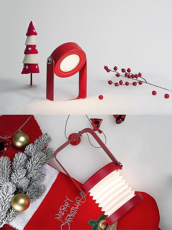 Retractable Led Touch Lamp Folding Telescopic Night Light Lantern Table Lamp Red