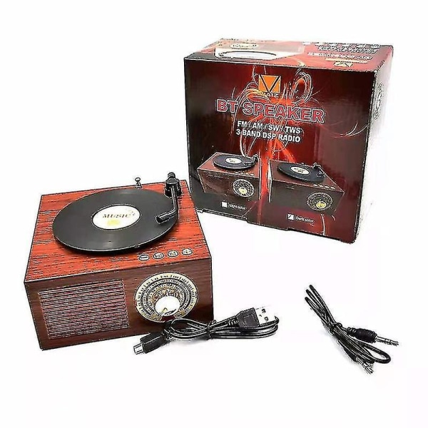 Retro Gramophone Bluetooth Audio Pluggable Tf Card U Disk Multi-channel Radio Speaker