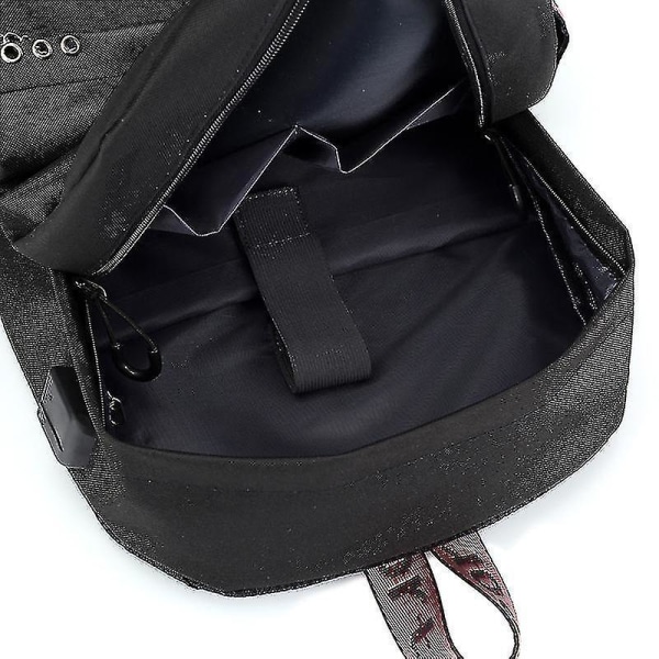 Ny Luminous Ub Oppladbar Ryggsekk Tiktok Ryggsekk Tiktok Bånd Student Skolesekk Black 4