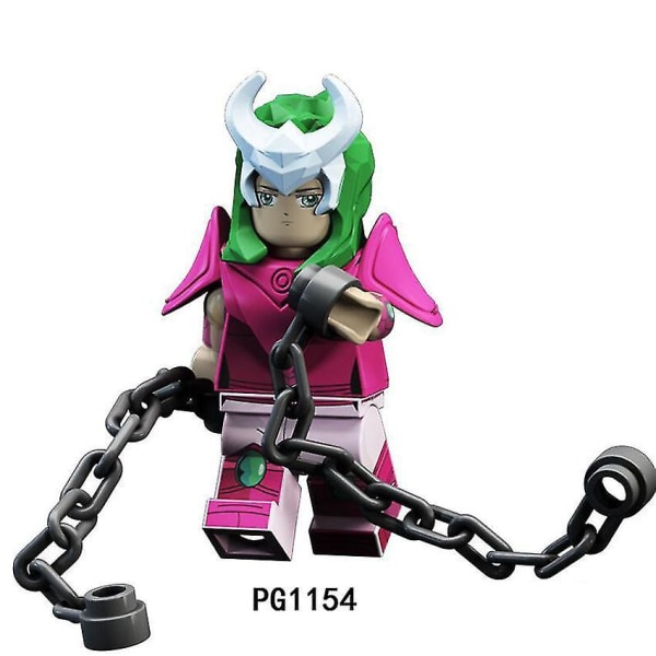 6pcs Saint Seiya Doll Athena Glacier Purple Dragon Seiya Ikki Assembled Building Block Minifigure Toy