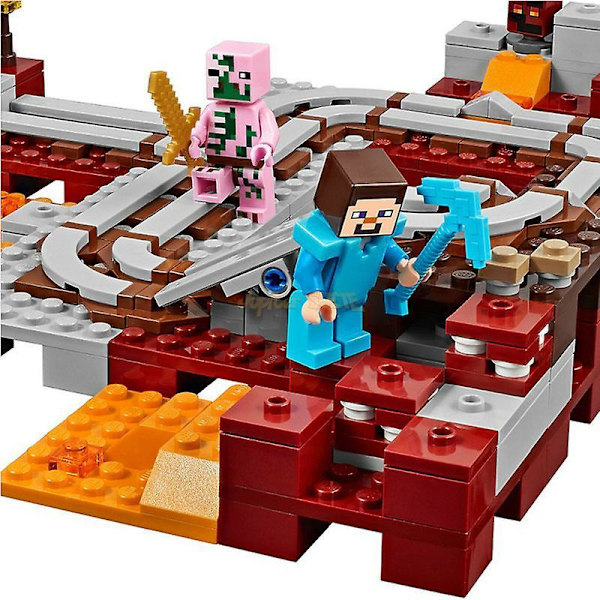 Building Blocks The Nether Railway Model Bricks Sets Gifts Toys For Children Kids Boys Girls