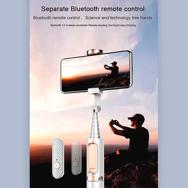 Selfie Stick For Smartphone Live Video With 360 Remote Control Rotation Black