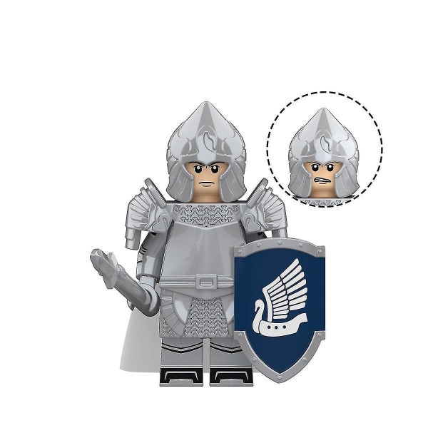 Middelaldersoldat Byggekloss Ridder Garde Trompetist Swordsman Barn Montering Byggekloss Leke 6 stk