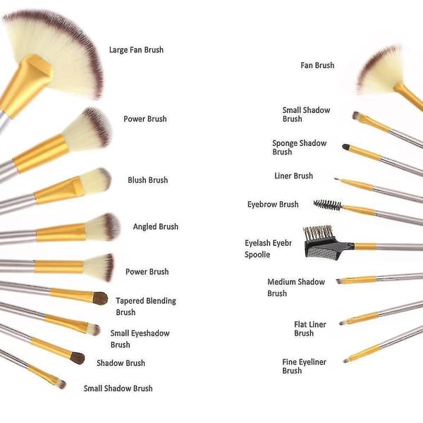18 Pcs Makeup Brush Set With Different Function, Professional Kabuki S