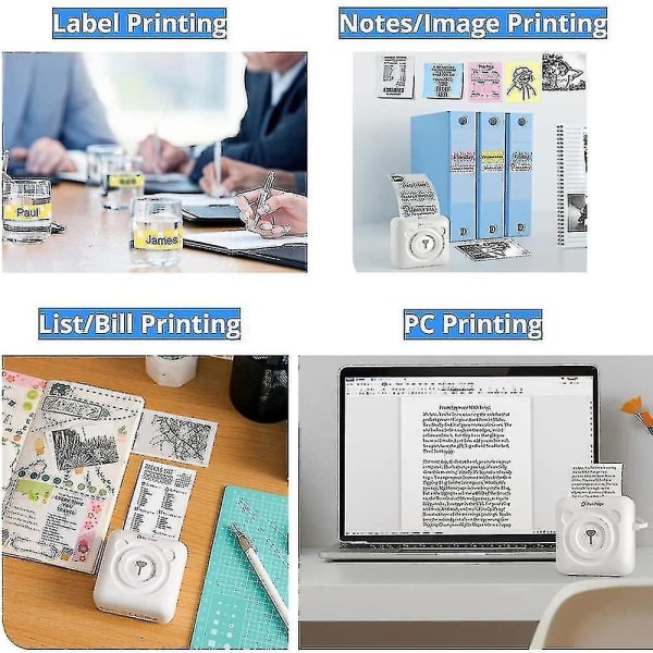 Mini Printer, Wireless Thermal Label Printer, Sticky Note Receipt, Suitable For Android Ios Smart Phone Windows, With 6+1 Printing Paper Roll pink