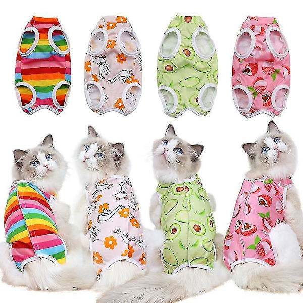 Katte Sterilisationstøj Efter Operation Frugt Serie Fire Sæsoner Kæledyrstøj Rainbow S back length 25cm