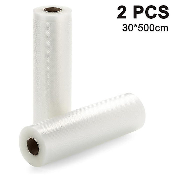 2pcs Thickened Food Preservation Texture Vacuum Bag Roll Embossed 30x500cm