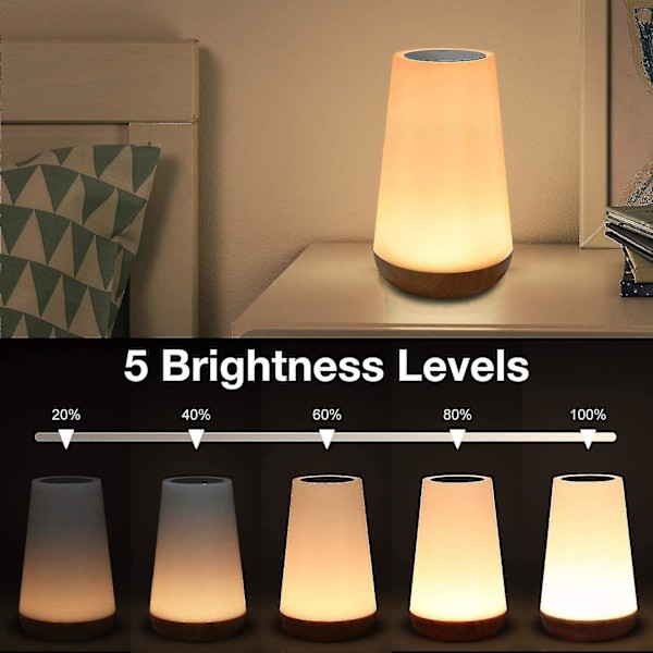 Led Bedside Lamp, Touch Dimmable Atmosphere Table Lamp With Remote Control, 13
