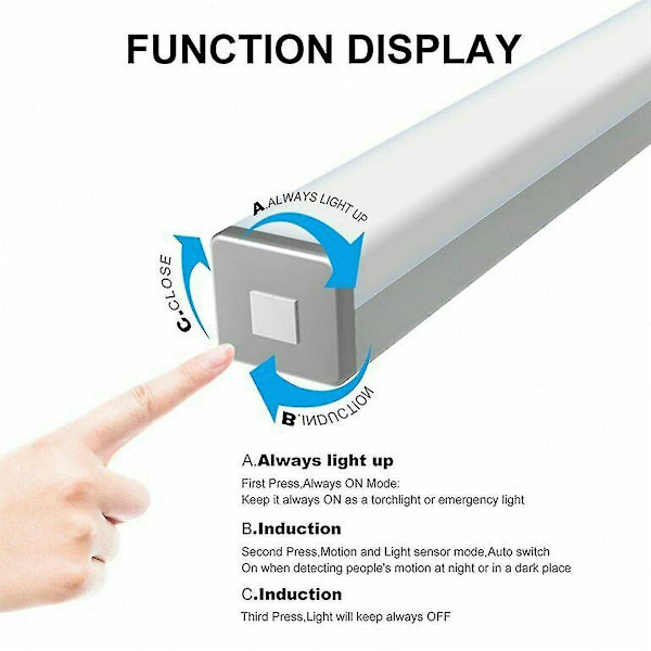 20leds Under Closet Light Pir Motion Sensor Usb Rechargeable Magnetic Strip Lamp Cool Light
