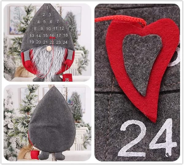 Adventskalender, Julekalender, Julepynt Jule Dør Veggdekor Grå