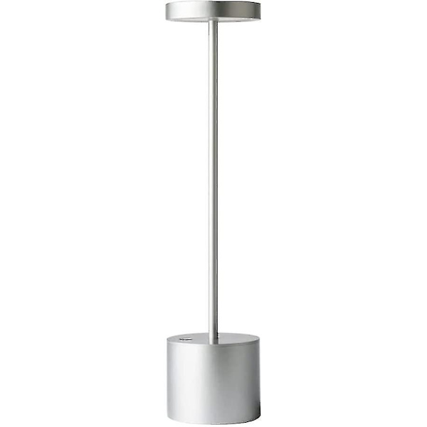 Led Johdoton Pöytävalaisin Pieni Ladattava Metallinen Pöytälamppu 2 Himmennystasoa silver