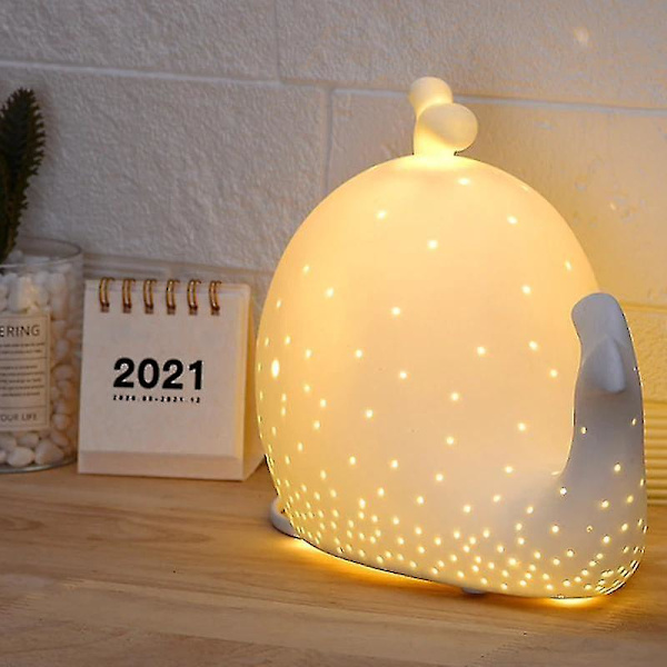 Creative Ceramic Lovely Whale Led Table Lamp