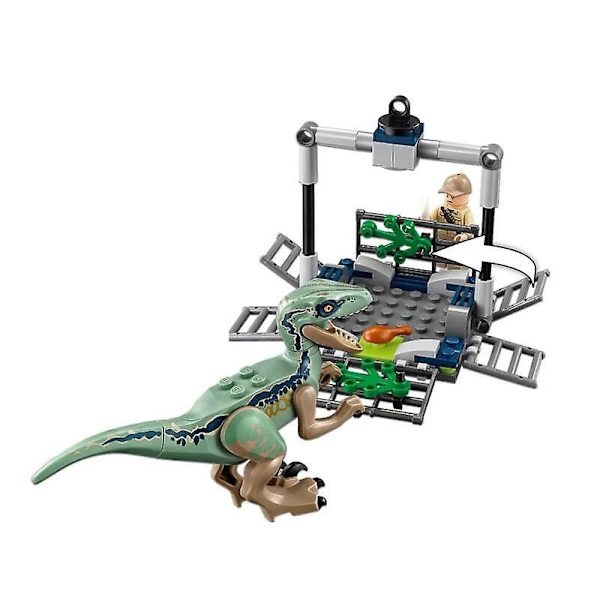The Dinosaur World Blue's Helicopter Pursuit With Action Figures Bricks Toys Building Blocks Sets Toys Gifts For Children