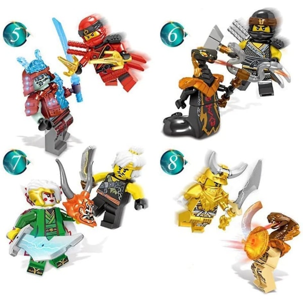 24 Pack Ninja Minifigures Set Action Figure Anime Shinobi Doll Kids Toys Birthday Party Gifts For Adults And Children Boys Girls