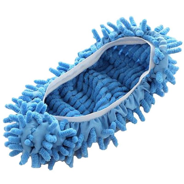 Cleaning Mop Slippers Shoes Cover Soft Reusable Foot Sock Blue