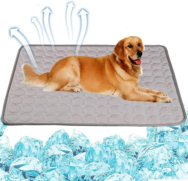 Dog Cooling Mat Sleeping Cooling Pad Washable Ice Silk Cool Blanket For Kennel Sofa Bed Grey L