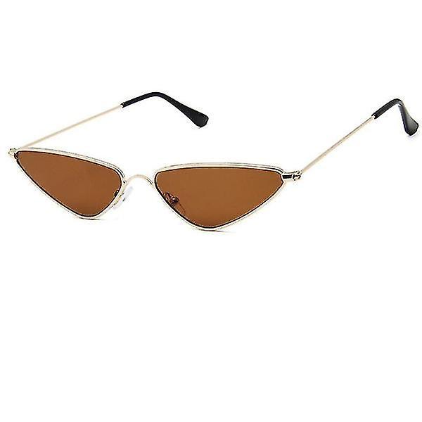 Europe And America Trend New Small Frame Fashion Sunglasses Triangle Brown