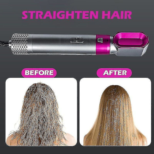 5 In 1 Hair Electric Hair Styler Hair Dryers Curler Straighteners Blow Dryer Brush Dry Set Rose AU