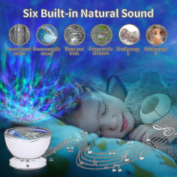 Ocean Wave Projector, 12 Led Remote Control Night Light Lamp Timer 8 Colors Changing Led Kids Night - Ssxjv