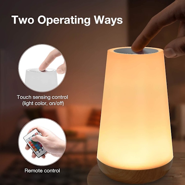 Led Bedside Lamp, Touch Dimmable Atmosphere Table Lamp With Remote Control, 13