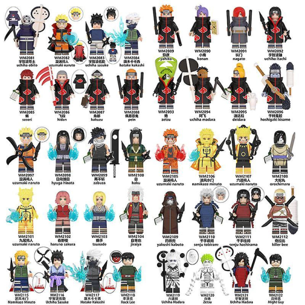 Naruto Smoked The Building Blocks Uzumaki Naruto Uchiha With Soil Flag Wood Kakashi Single Plug-in Toy 3 random minifigures