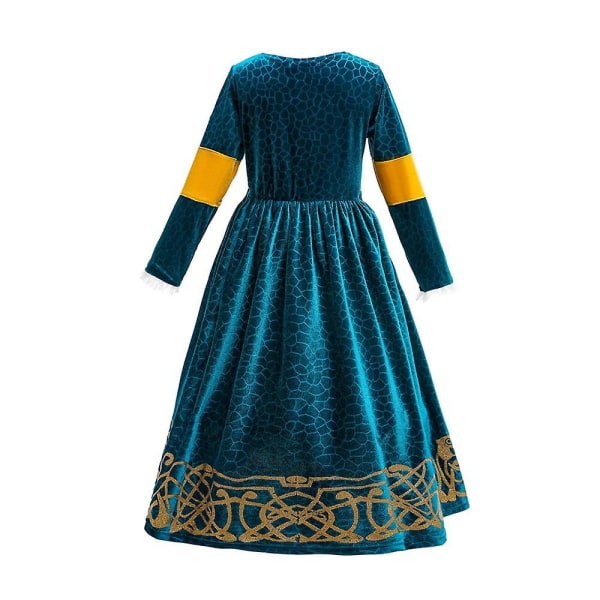 Winter Long Sleeve Fantasia Merida Princess Gothic Dress With Wig Kids Disguise Halloween Child  Lolita Girl Carnival Costume 140