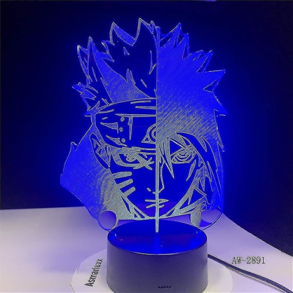 7 Colors Changing Led 3d Uchiha Sasuke Modelling Table Lamp Anime Home Decor Light