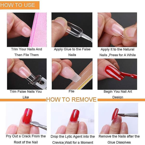 Clear Long Coffin Nails Tips,100 Pcs Fake Full Cover Ballet Nails False